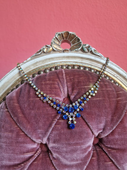 1940s Sapphire Blue Necklace | Vintage Statement Jewelry