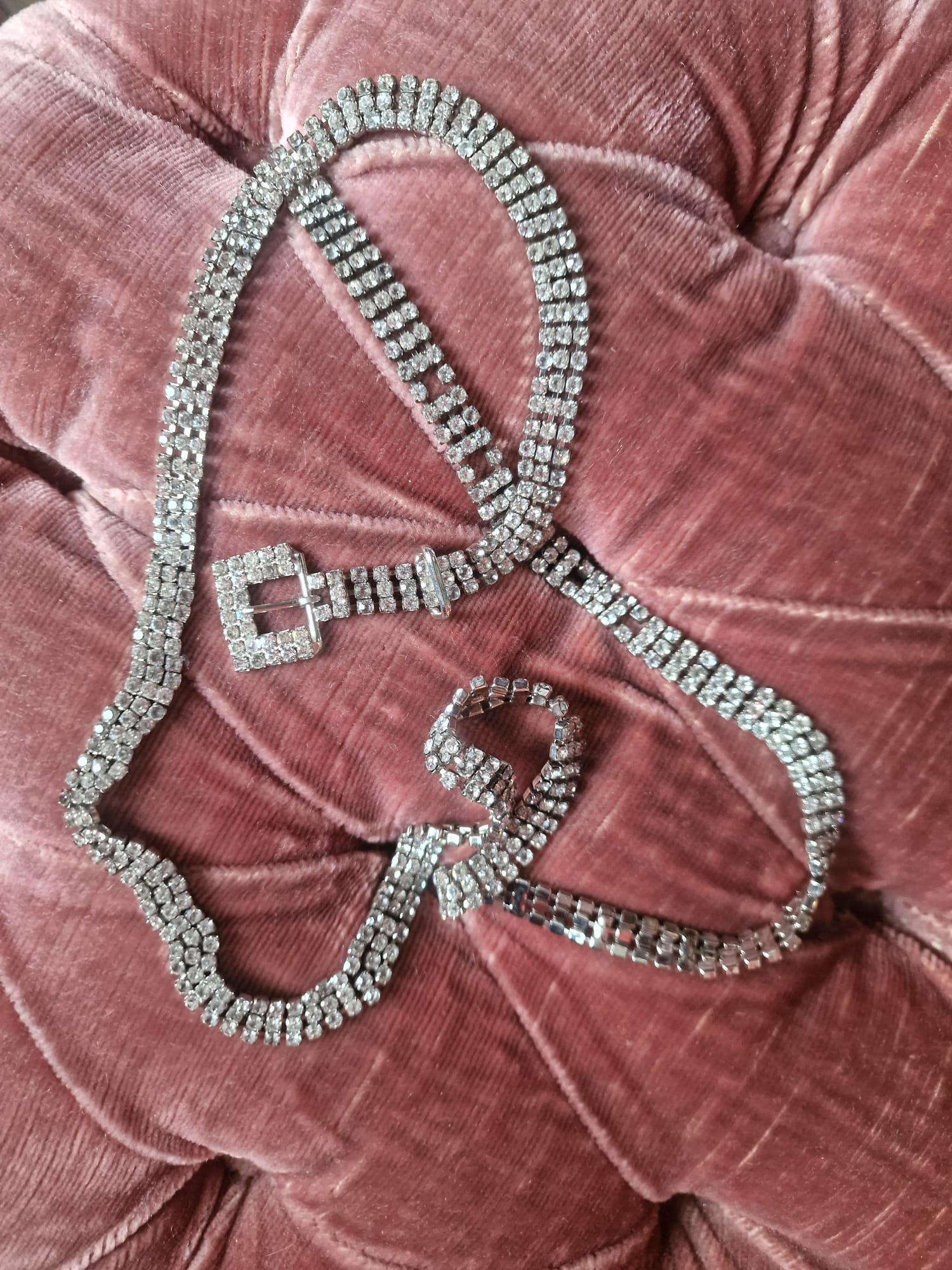 Crystal Rhinestone Statement Belt with Square Buckle – Vintage Glamour Waistpiece