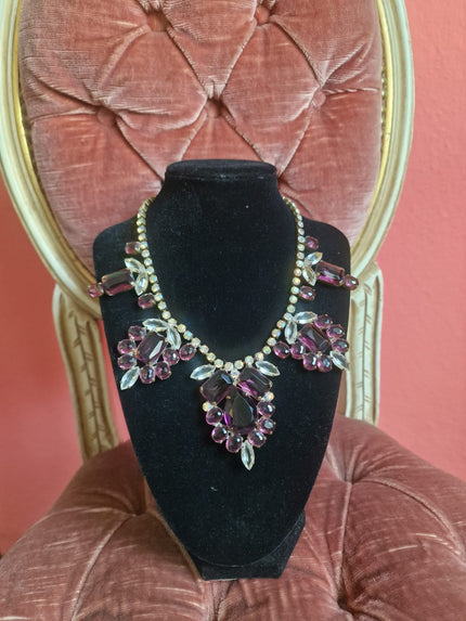 1940s Amethyst Parure Set | Vintage Necklace & Bracelet Jewelry