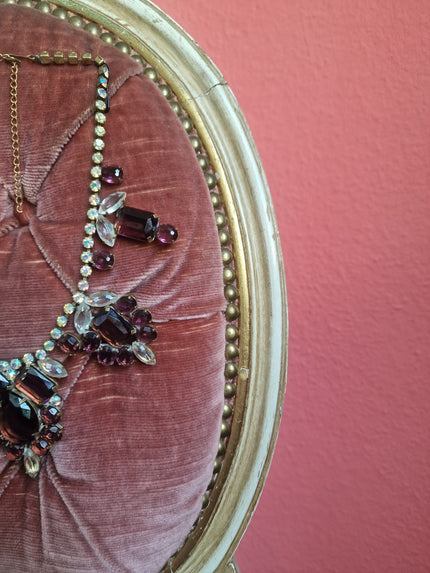 1940s Amethyst Parure Set | Vintage Necklace & Bracelet Jewelry