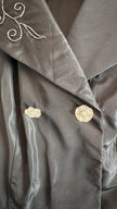 Vintage 1940s Black Silk Faille Sailor Collar Dress