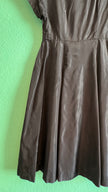 Vintage 1940s Black Silk Faille Sailor Collar Dress