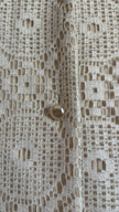 Vintage 1970s Ivory Crochet Lace Maxi Shirt Dress