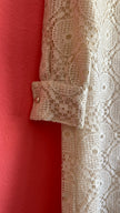 Vintage 1970s Ivory Crochet Lace Maxi Shirt Dress