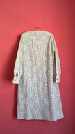 Vintage 1970s Ivory Crochet Lace Maxi Shirt Dress