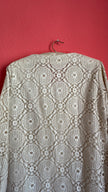 Vintage 1970s Ivory Crochet Lace Maxi Shirt Dress