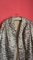 Vintage 1960s Silver Lurex Brocade Dress and Coat Set