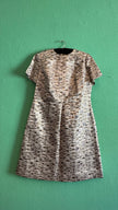 Vintage 1960s Silver Lurex Brocade Dress and Coat Set