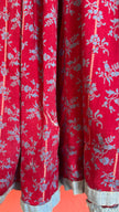 Vintage 1970s Blue and Burgundy Floral Folk Maxi Dress