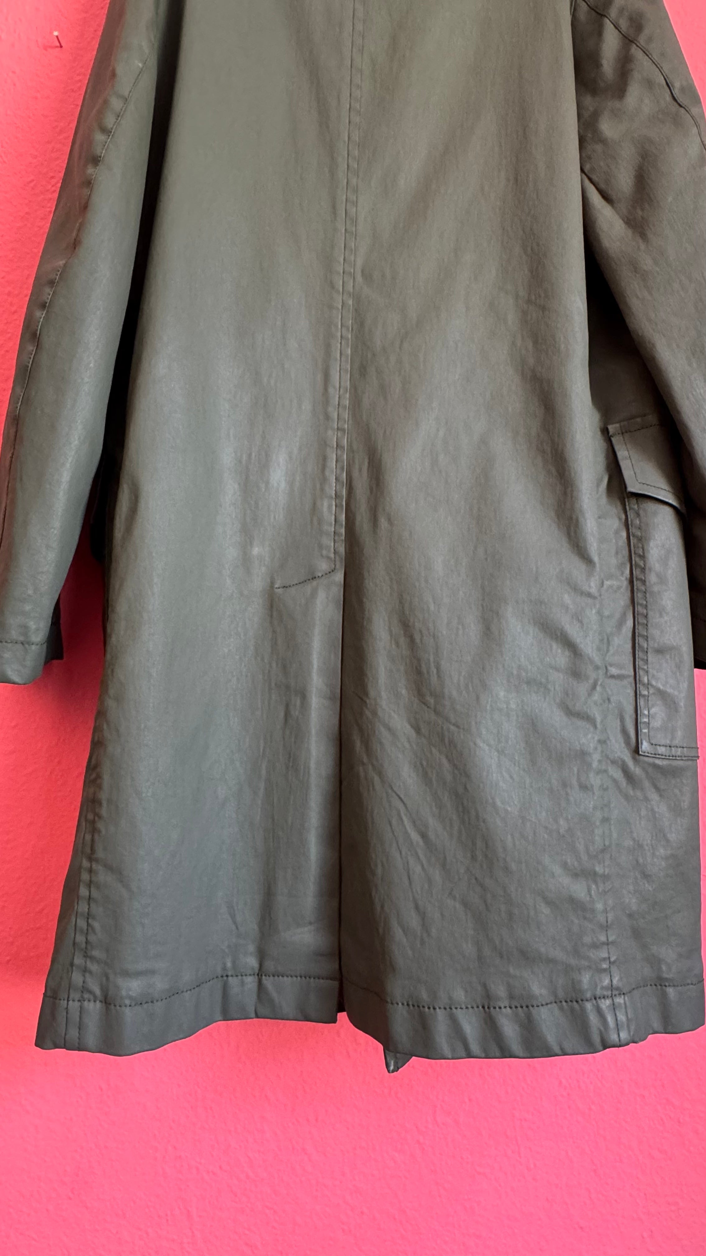 Vintage 1990s Military Green Waterproof Trench Coat