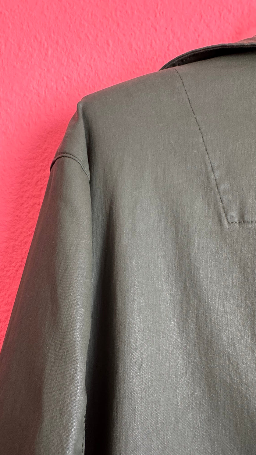 Vintage 1990s Military Green Waterproof Trench Coat