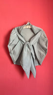 Vintage 1940s Pale Blue Silk Taffeta Tie-Front Bolero