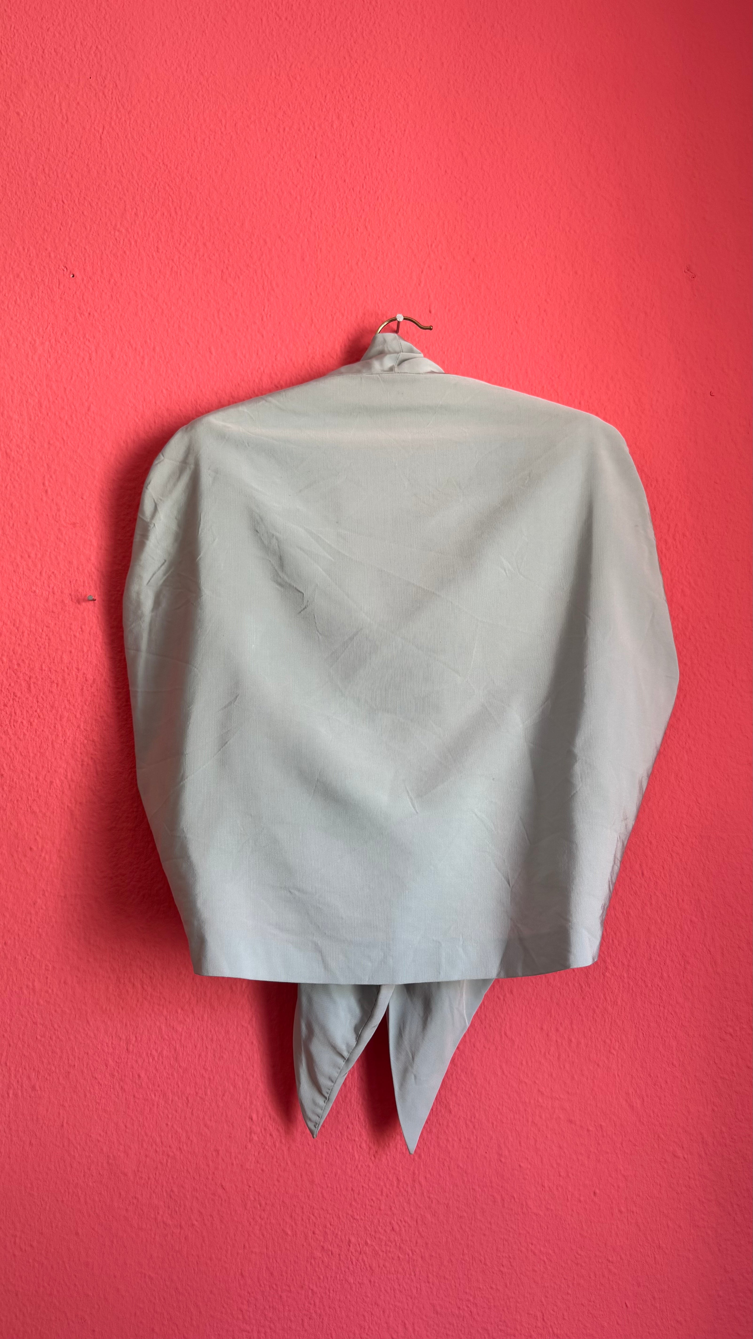 Vintage 1940s Pale Blue Silk Taffeta Tie-Front Bolero