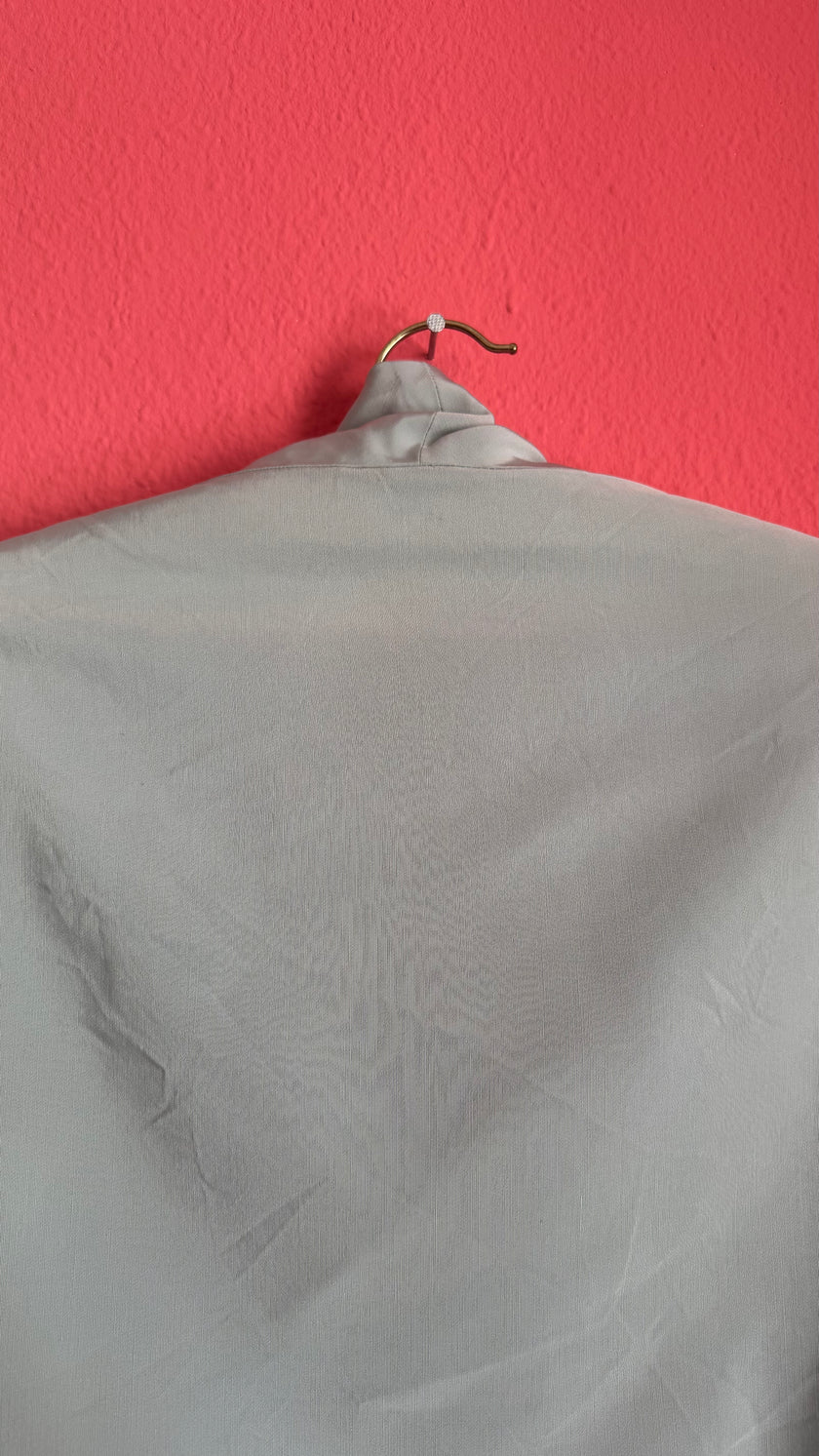 Vintage 1940s Pale Blue Silk Taffeta Tie-Front Bolero