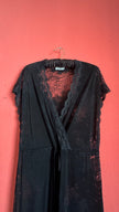 Vintage 1990s Louis Féraud Black Lace Lingerie Maxi Dress