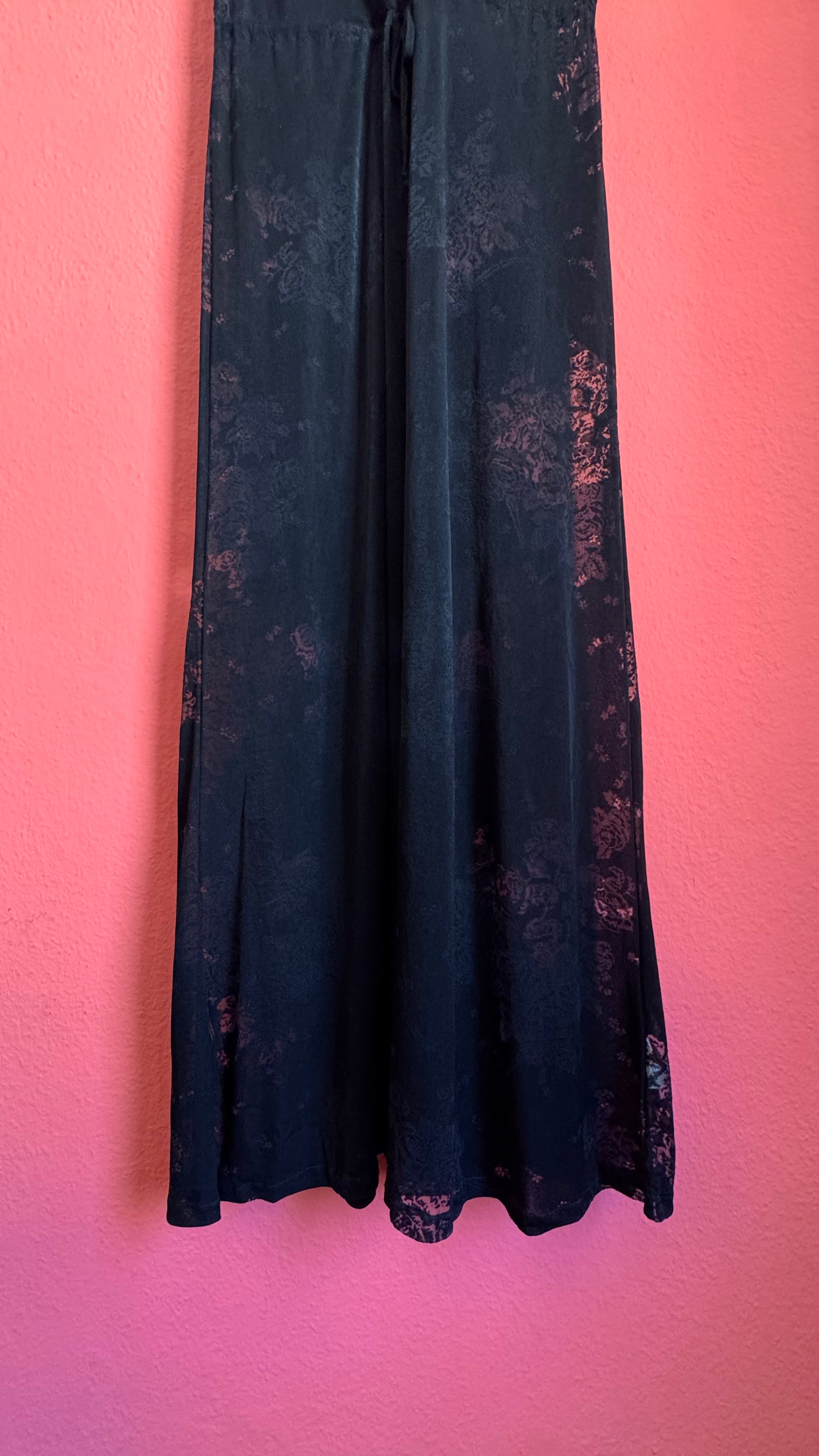 Vintage 1990s Louis Féraud Black Lace Lingerie Maxi Dress