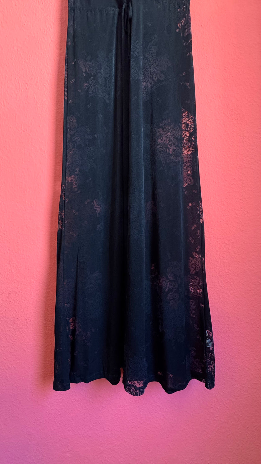 Vintage 1990s Louis Féraud Black Lace Lingerie Maxi Dress
