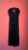 Vintage 1990s Louis Féraud Black Lace Lingerie Maxi Dress