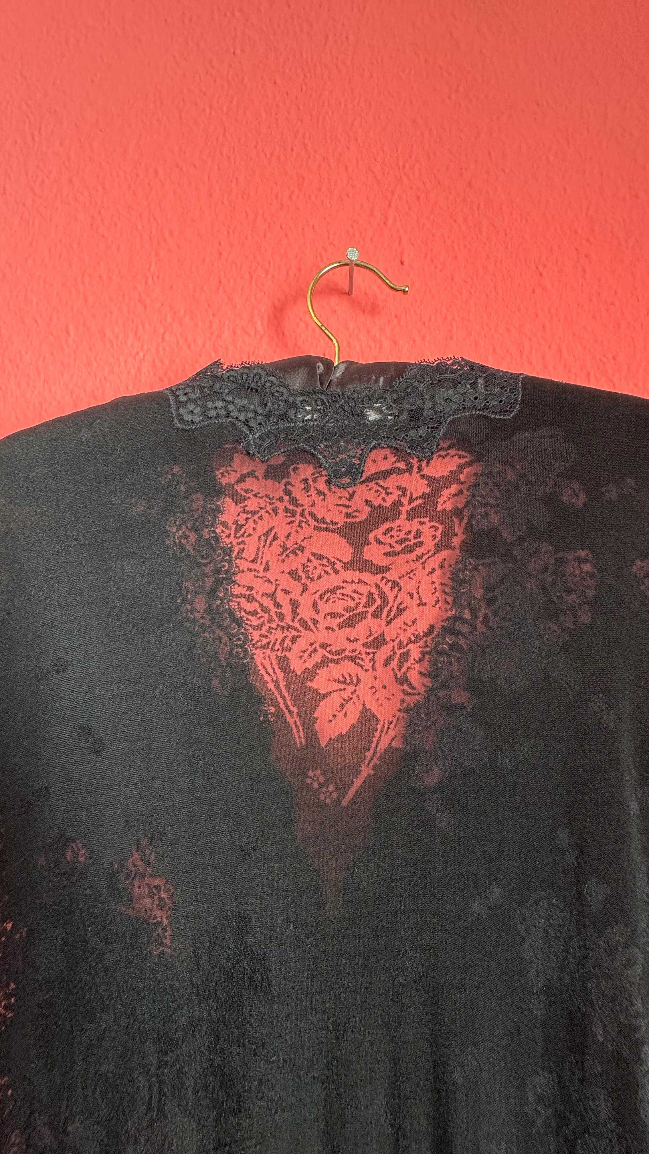 Vintage 1990s Louis Féraud Black Lace Lingerie Maxi Dress