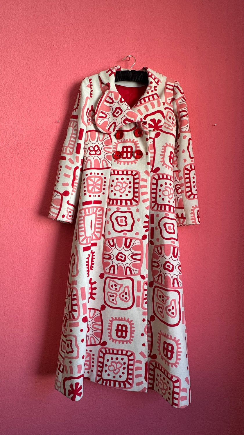 Vintage 1960s Cotton Silk Blend Dress And Coat Set By Buetow Couture