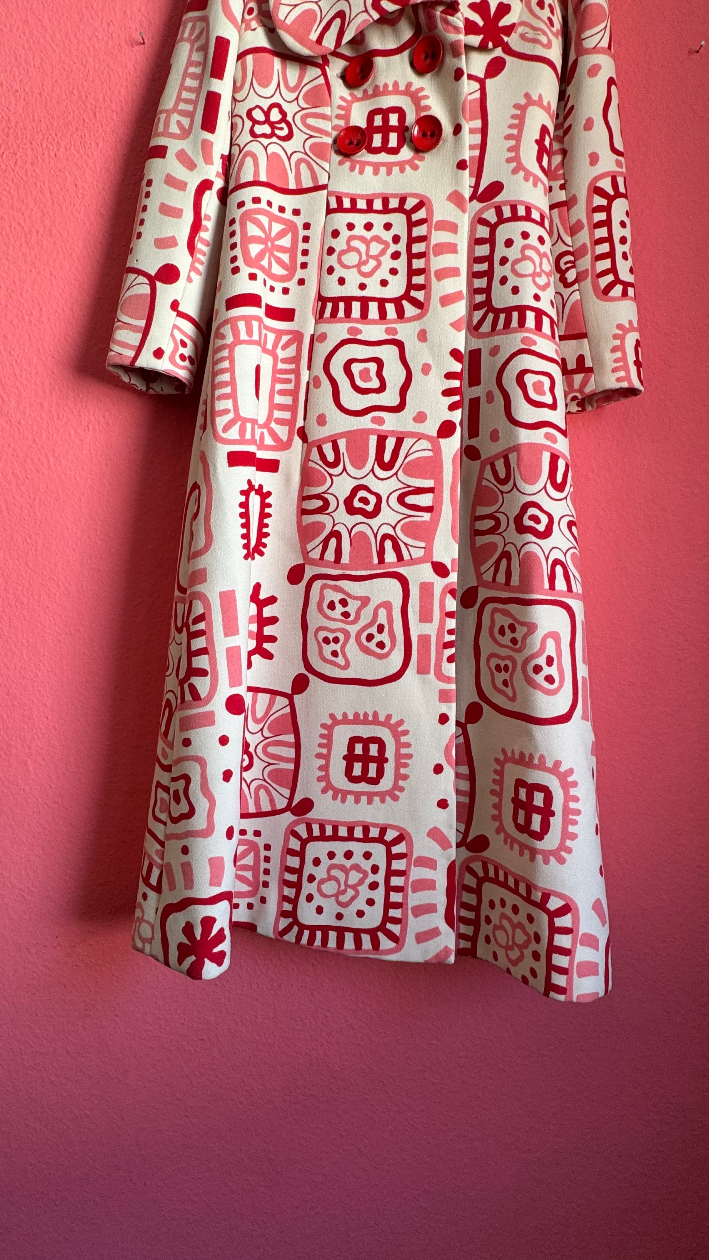 Vintage 1960s Cotton Silk Blend Dress And Coat Set By Buetow Couture