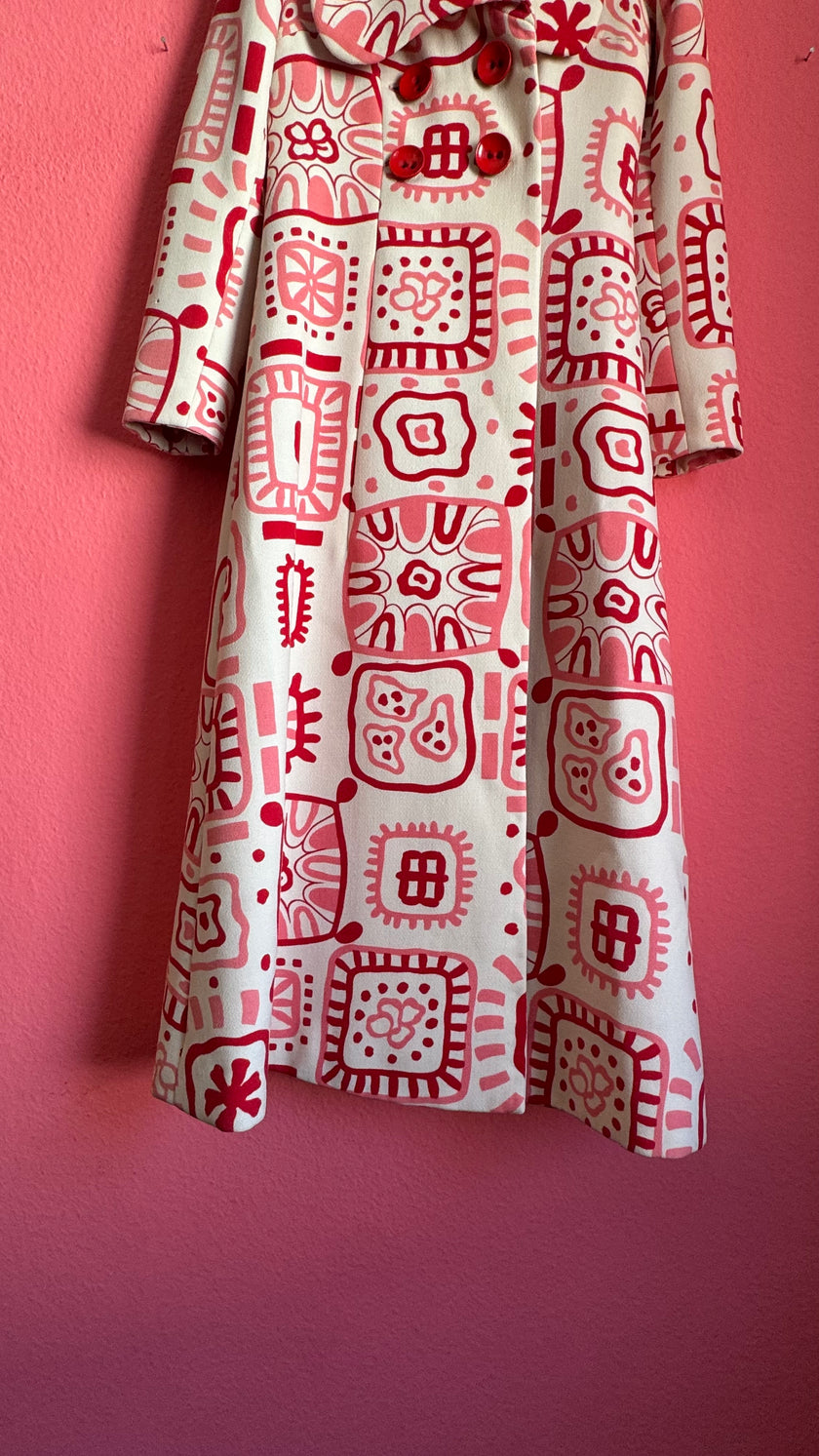 Vintage 1960s Cotton Silk Blend Dress And Coat Set By Buetow Couture