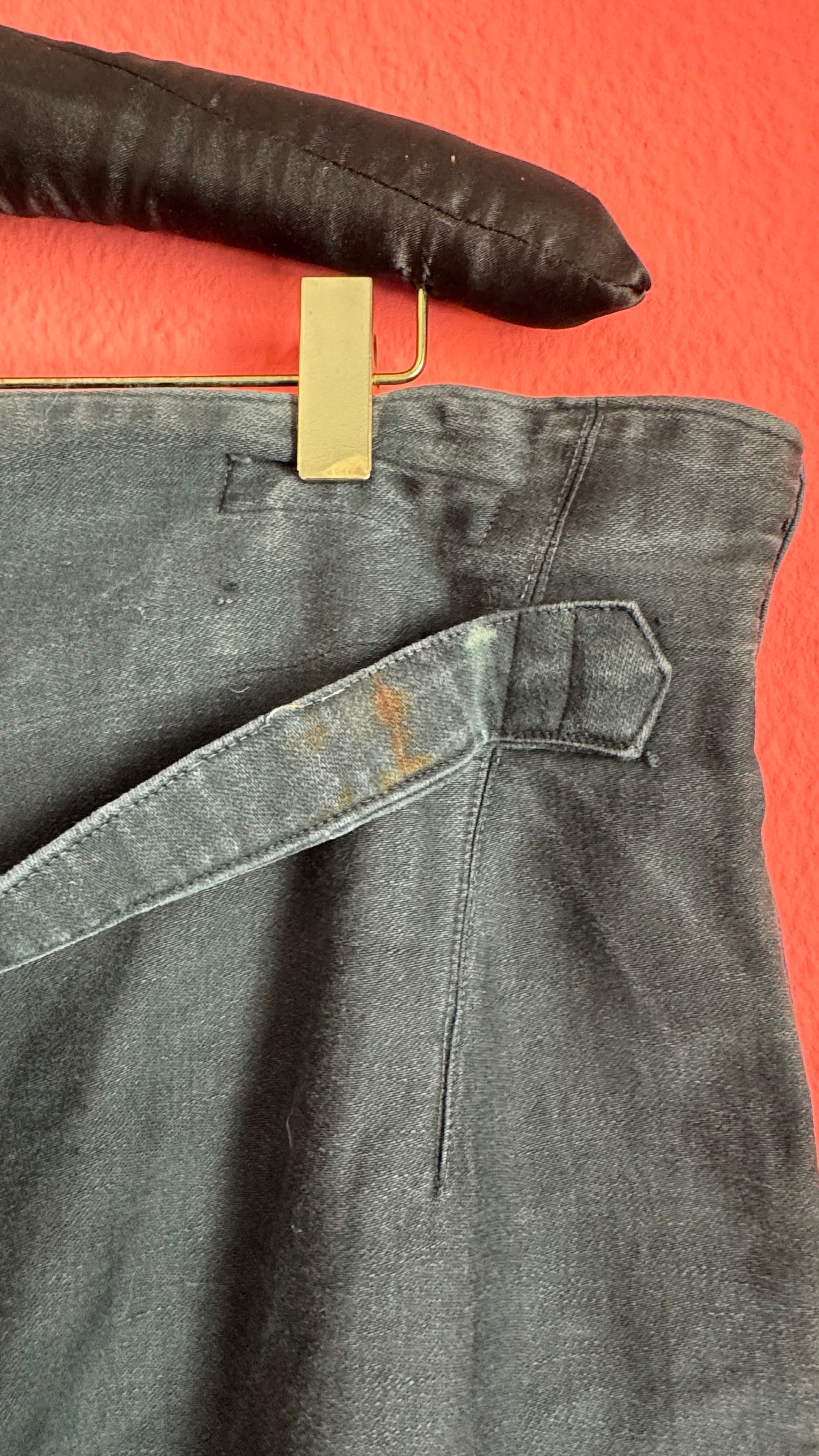 Vintage 1980s Black Cotton Tracht Knee Pants