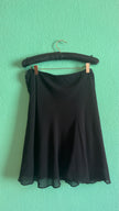 Vintage 1990s Black Stretch Rayon Ruffle Skirt