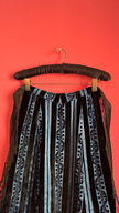 Vintage 1940s Black And Blue Striped Lace Apron
