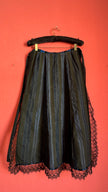 Vintage 1940s Black And Blue Striped Lace Apron