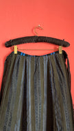 Vintage 1940s Black And Blue Striped Lace Apron