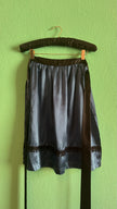 Vintage 1930s Blue Silk Half Apron With Black Trim