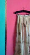 Vintage Indian Sari Silk Embroidered Apron With Heart Charm