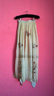 Vintage Indian Sari Silk Embroidered Apron With Heart Charm