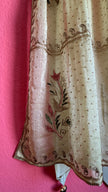 Vintage Indian Sari Silk Embroidered Apron With Heart Charm