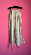 Vintage Indian Sari Silk Embroidered Apron With Heart Charm