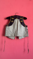 Vintage 1930s Brocade And Linen Patchwork Folk Vest