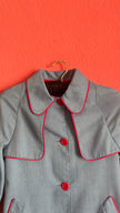 Vintage 1960s Blue Girls’ 10 Years Old Coat With Red Piping By Rainett Paris