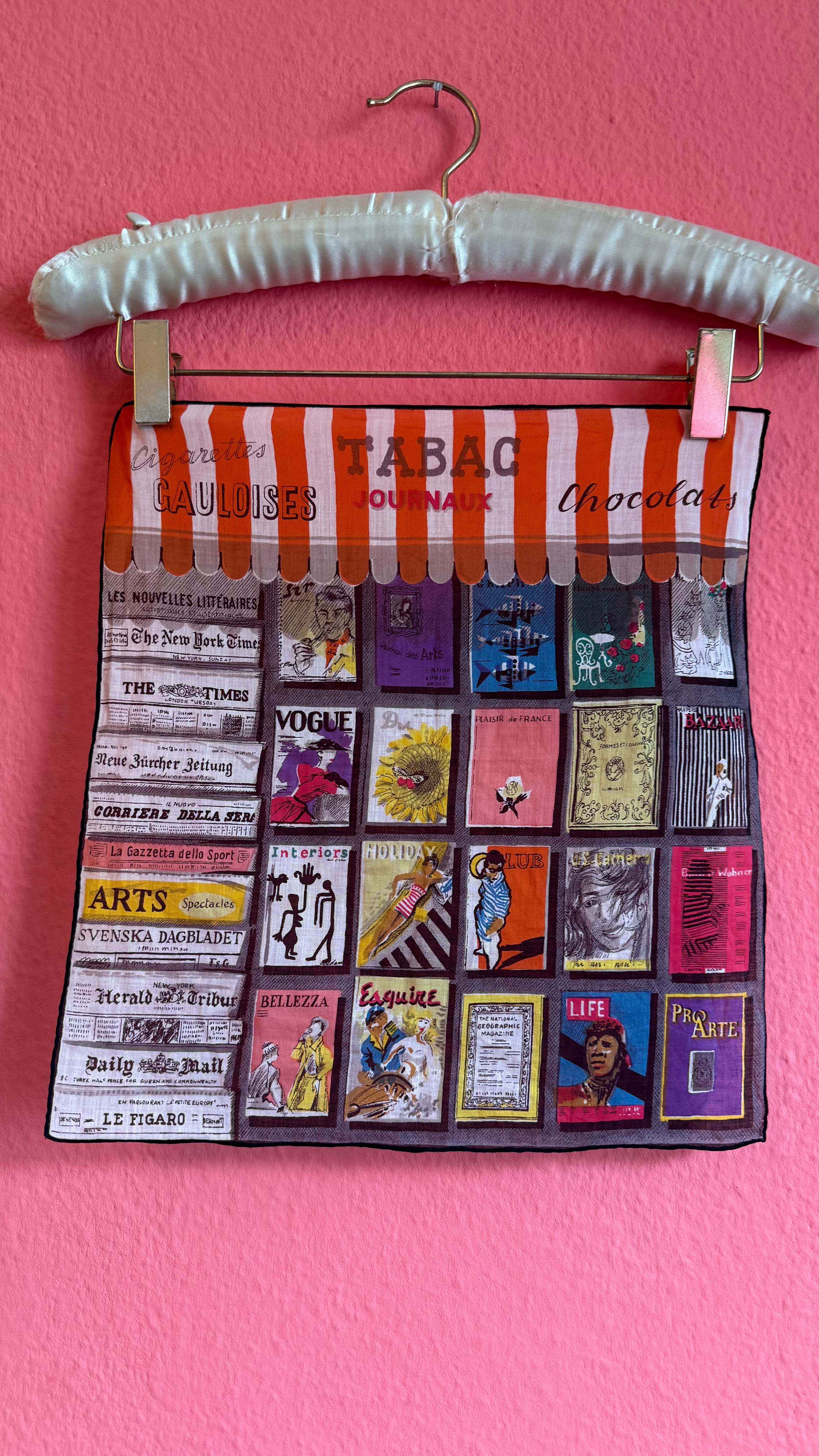 Vintage Estimated 1980s Novelty Print Collectible Foulard