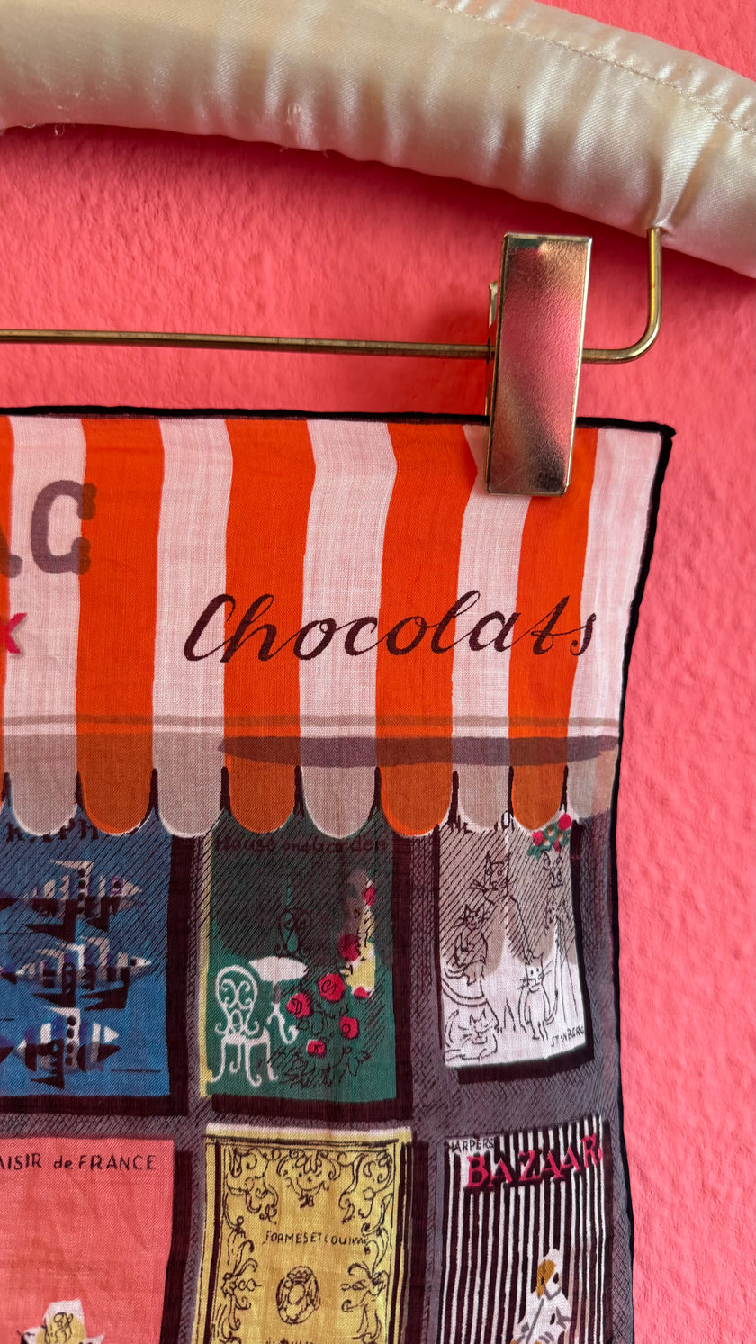 Vintage Estimated 1980s Novelty Print Collectible Foulard