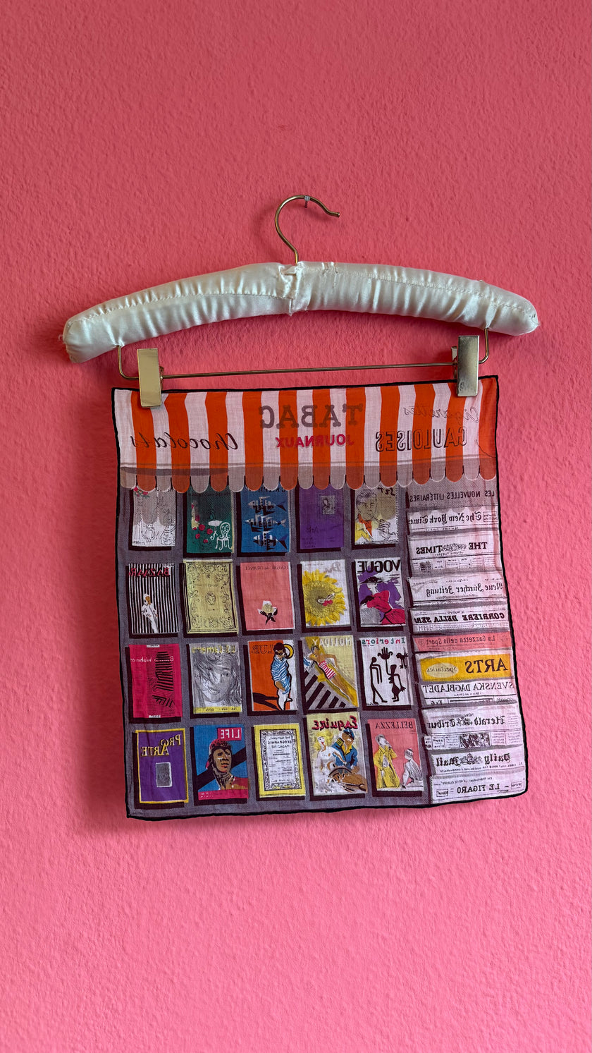 Vintage Estimated 1980s Novelty Print Collectible Foulard