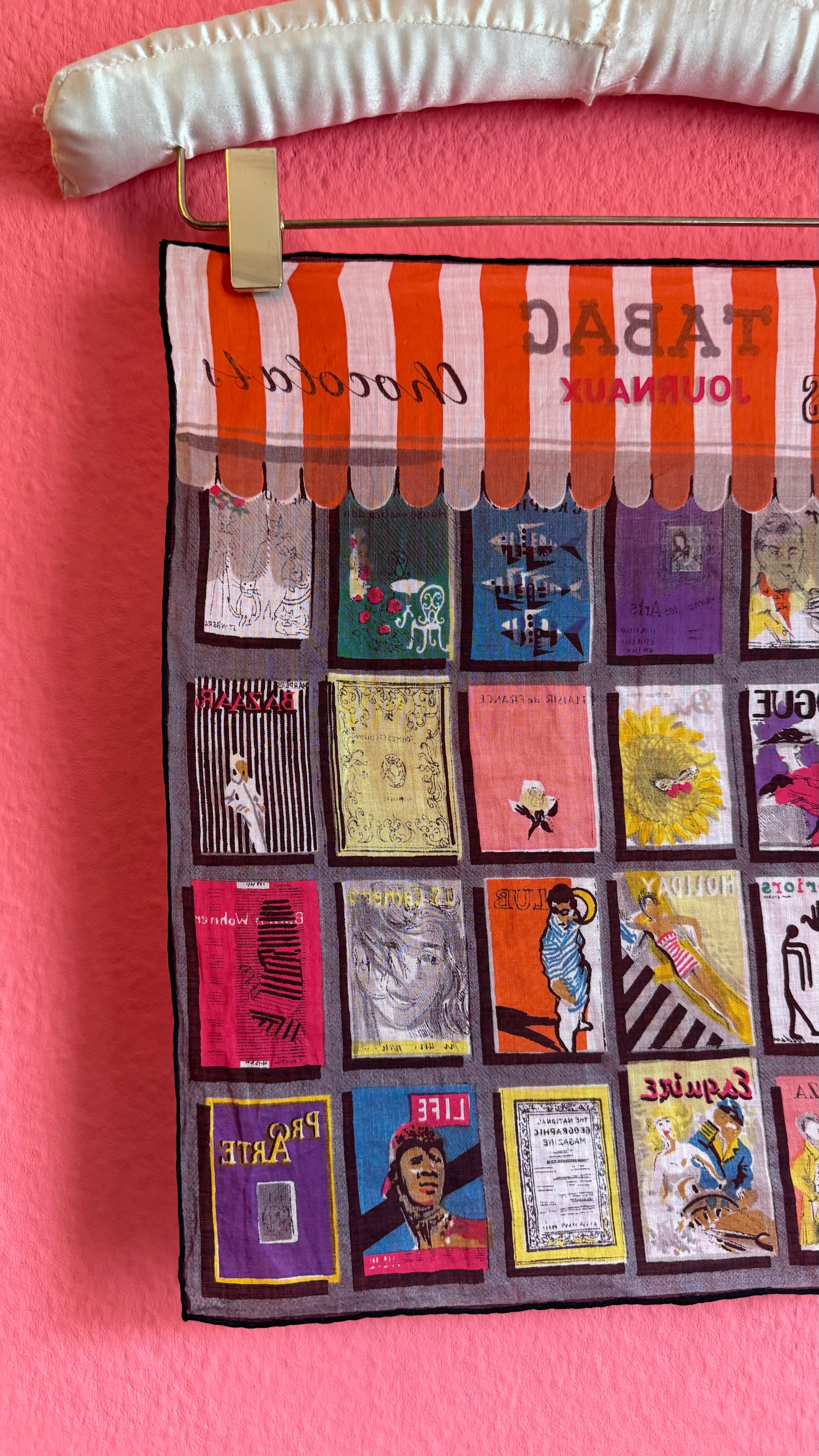 Vintage Estimated 1980s Novelty Print Collectible Foulard