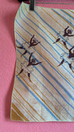 Vintage Estimated 1950s Ballerina Print Cream Foulard