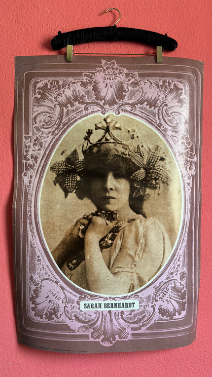 Vintage Estimated 1970s Sarah Bernhardt Portrait Poster