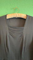 Vintage 1940s Black Rayon Day Dress