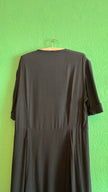 Vintage 1940s Black Rayon Day Dress