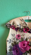 Vintage 1960s Floral Silk Crepe Top And Skirt Set