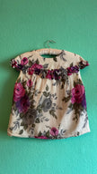 Vintage 1960s Floral Silk Crepe Top And Skirt Set