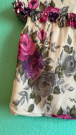 Vintage 1960s Floral Silk Crepe Top And Skirt Set
