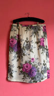 Vintage 1960s Floral Silk Crepe Top And Skirt Set